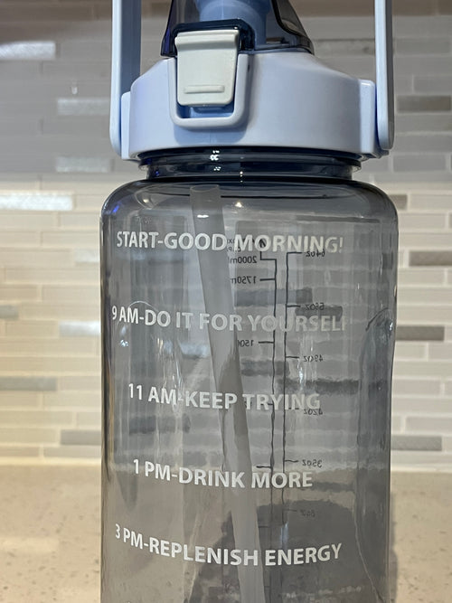 blue 64 oz. sports water bottle